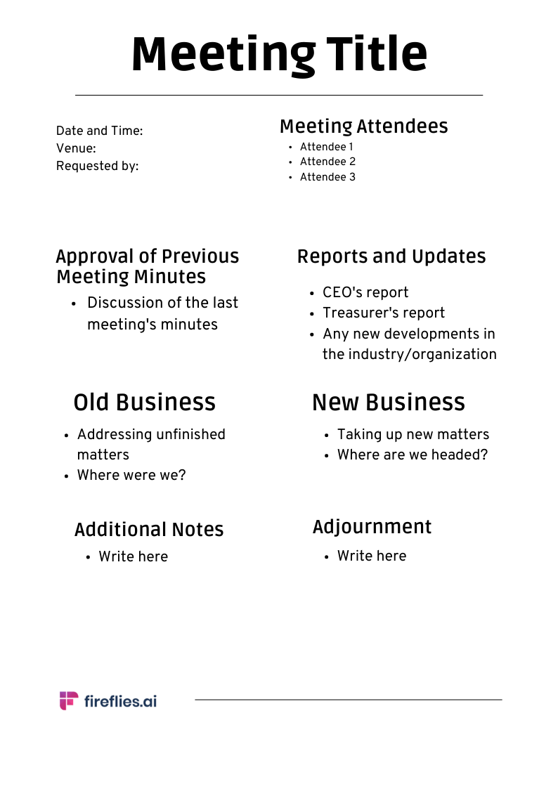 9 Meeting Minutes Templates For Every Type Of Meeting You ll Ever Have