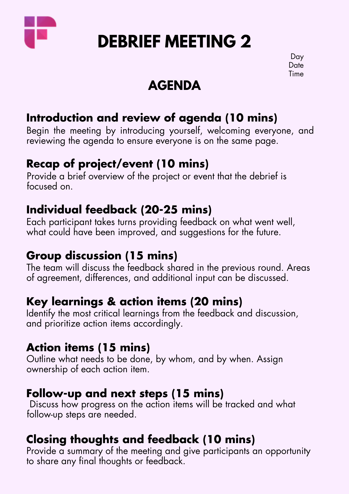 Incident Debriefing Template Prntbl concejomunicipaldechinu gov co