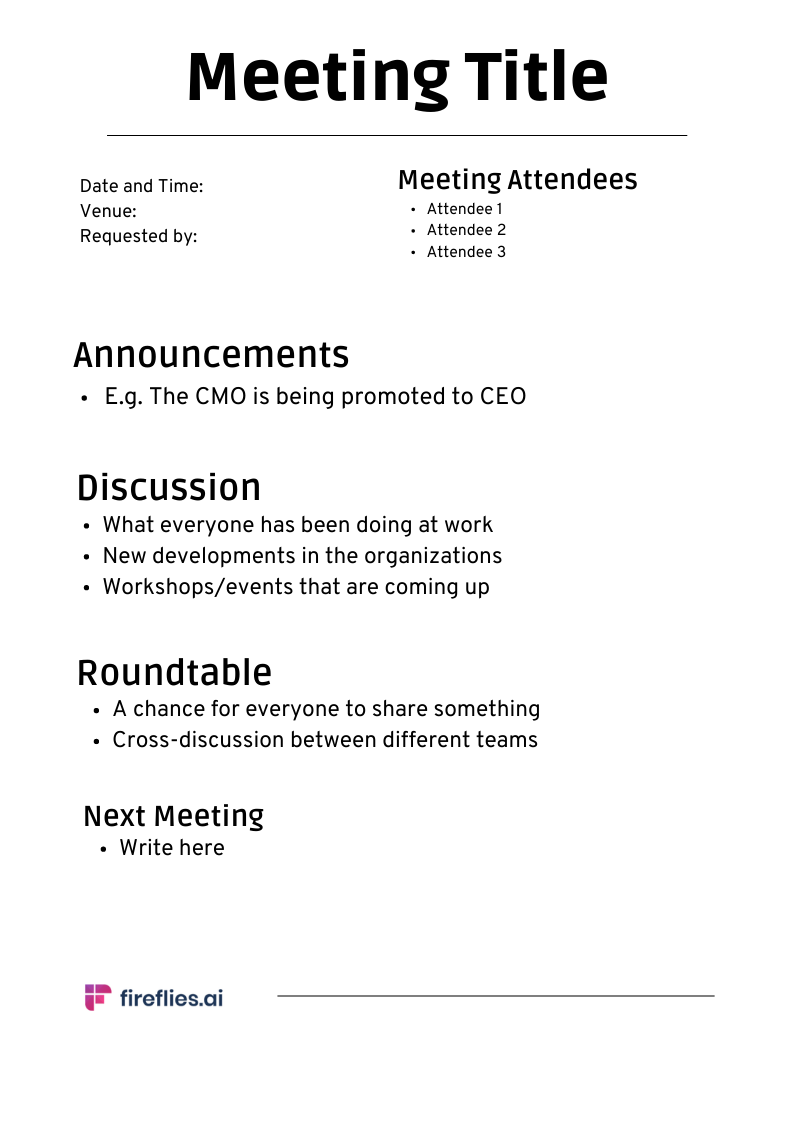 9 Meeting Minutes Templates For Every Type Of Meeting You ll Ever Have