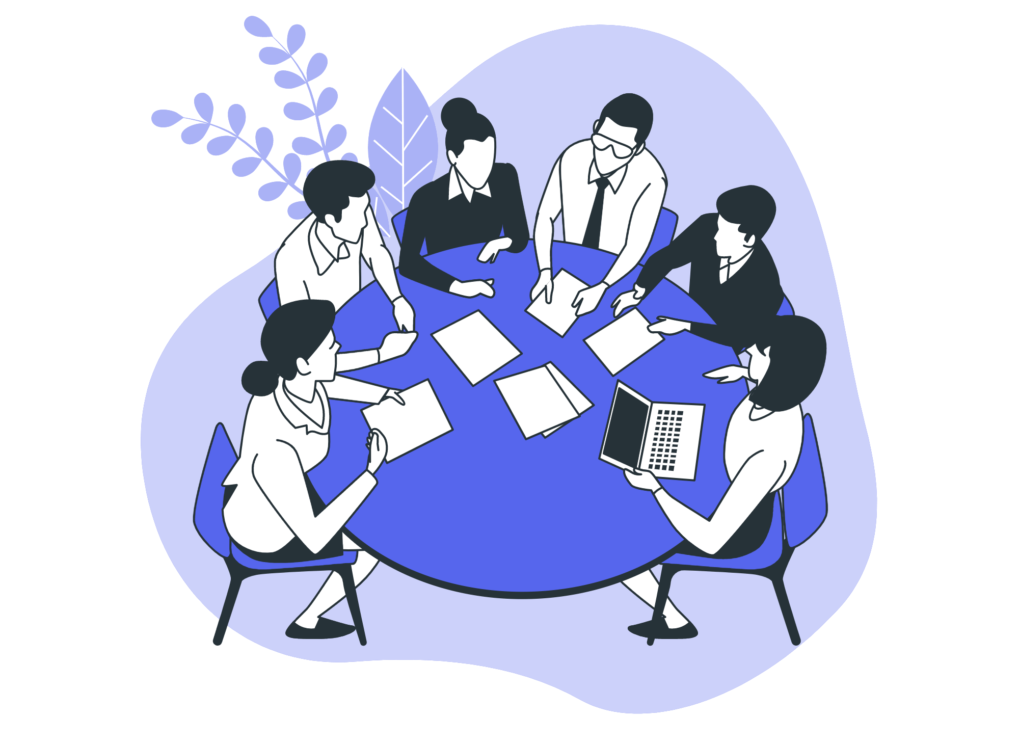 meeting clip art blue