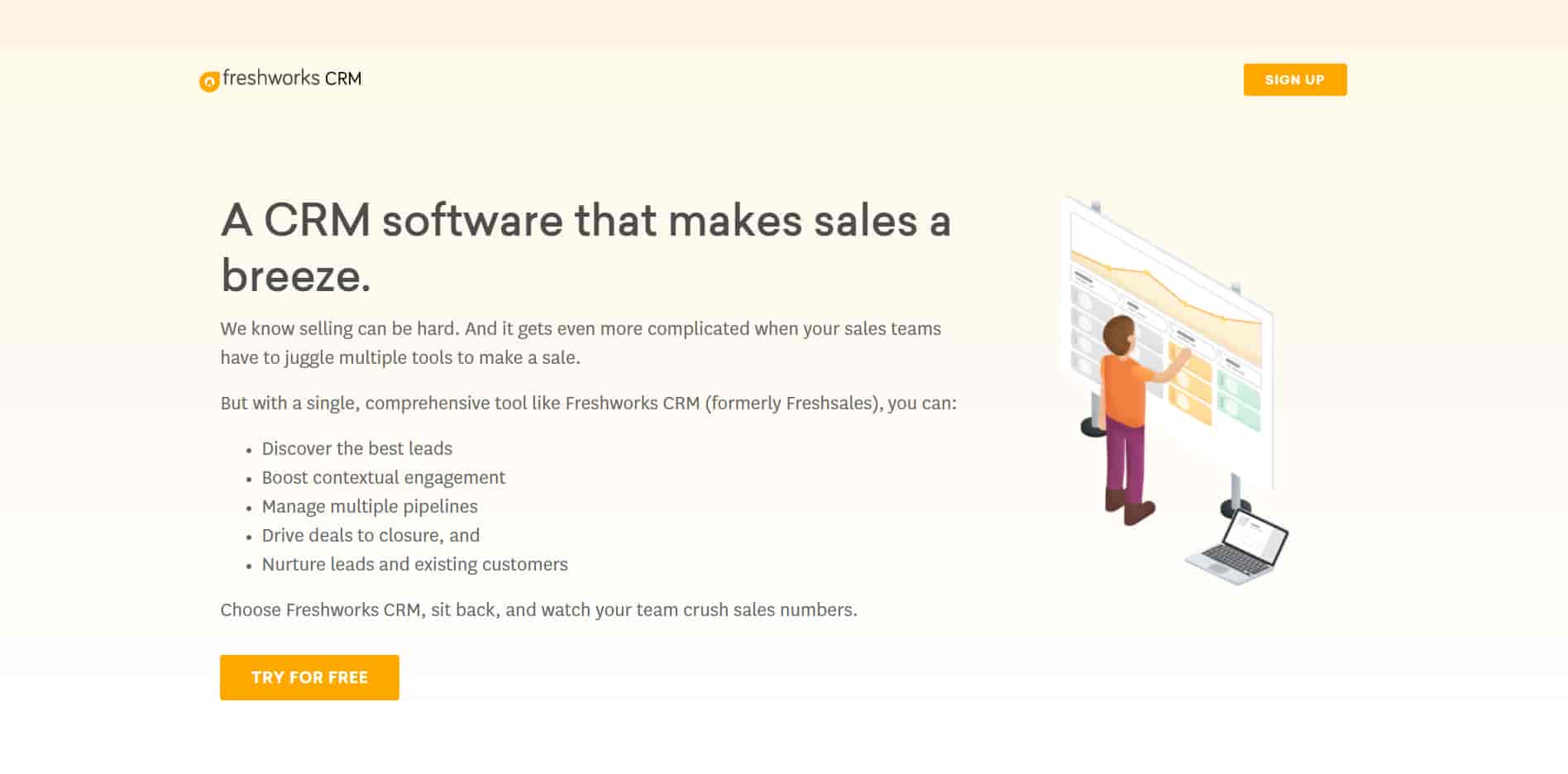 Freshwork is the best CRM for small business that combines sales with AI for better CRM goals