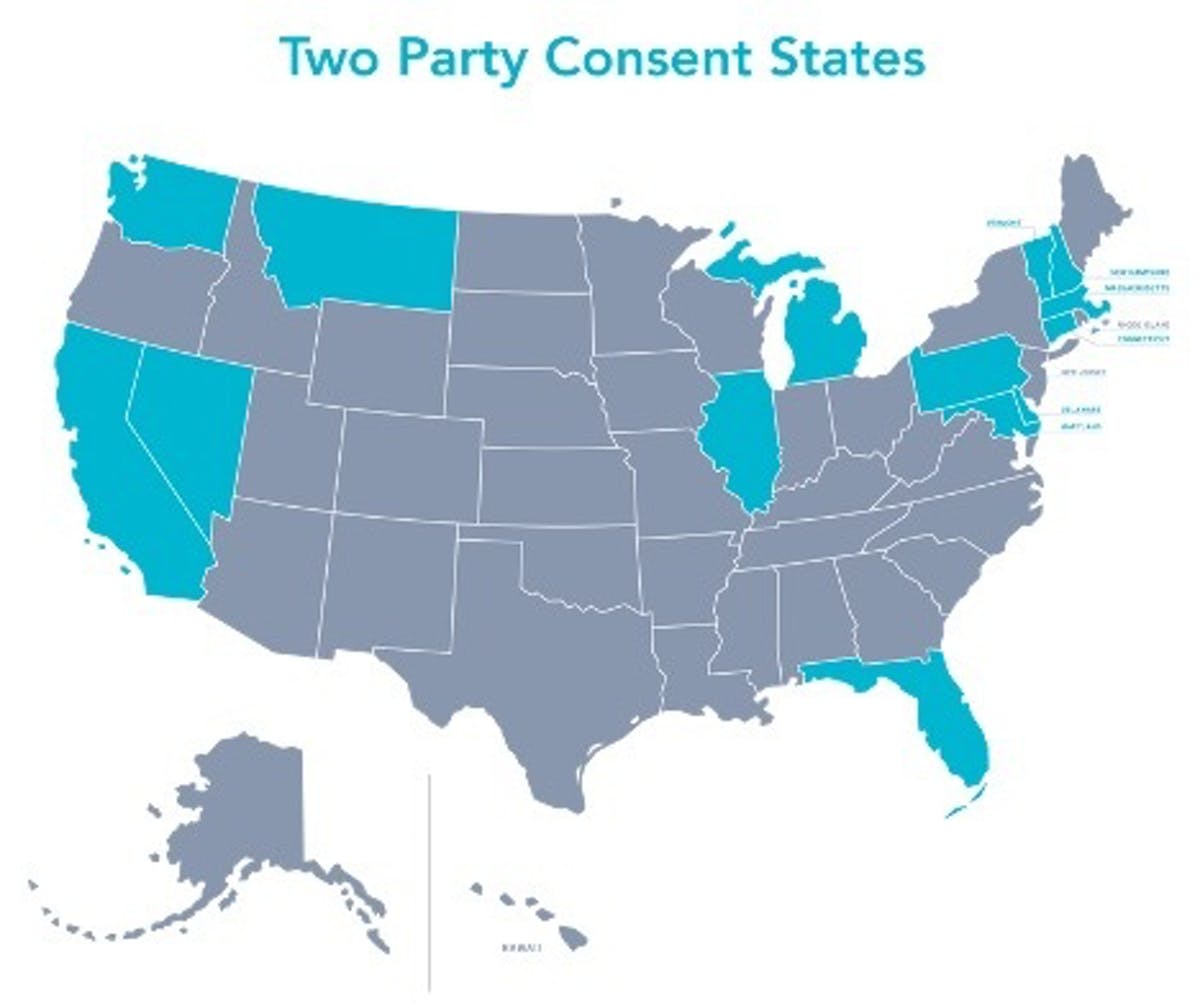 Call Recording Laws In 50 States   Two Party Consent States 