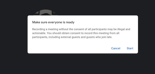 Record Google Meet: Attendee Consent