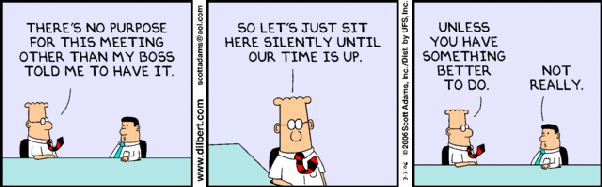 Dilbert cartoon on meetings