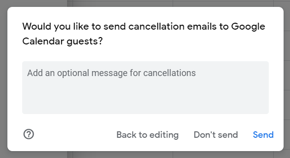 cancel a meeting in Google Calendar