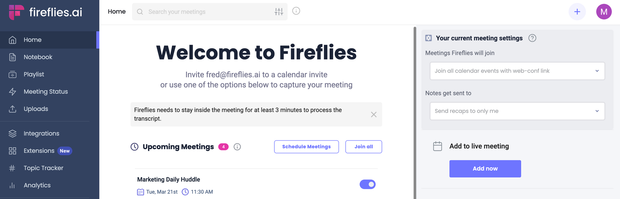 Fireflies Dashboard