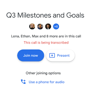 Google meet transcription - This call is being transcribed