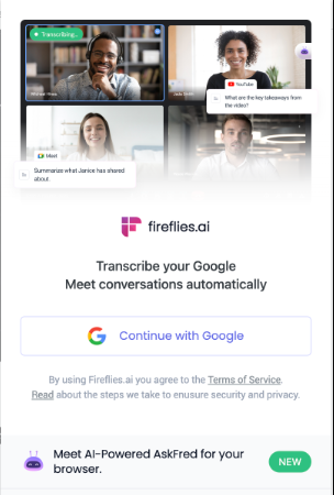 Google meet transcription - Login or Signup to Fireflies