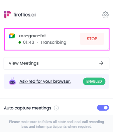 Google meet transcription - Stop Fireflies meeting transcription