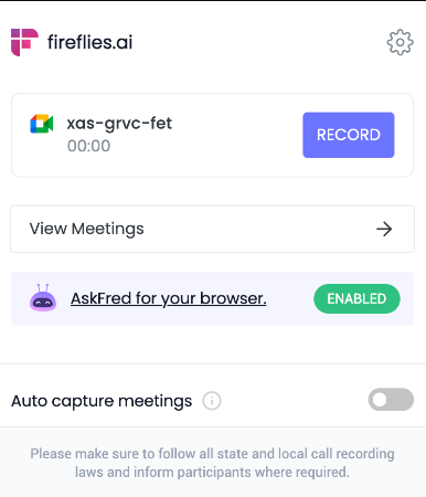 Google meet transcription - Turn off auto capture meetings