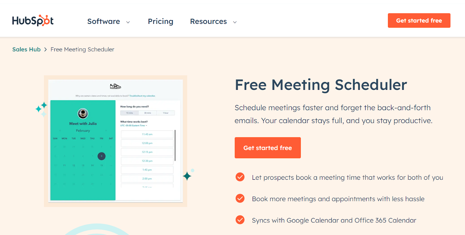 HubSpot meeting management software