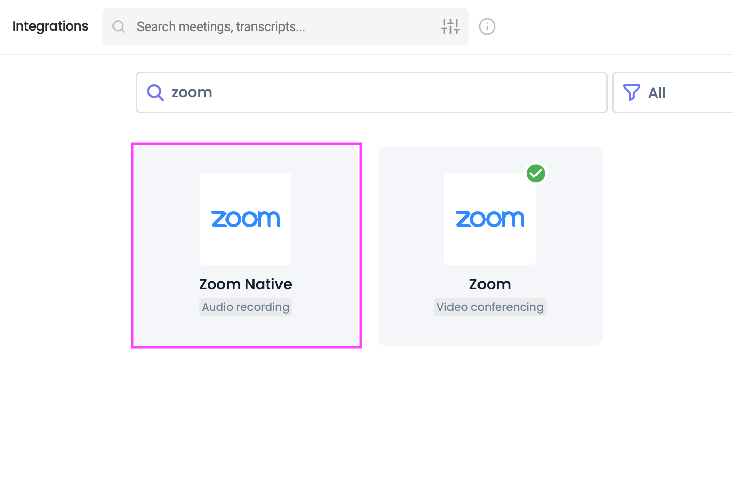 Zoom transcription - Fireflies Zoom Native integration