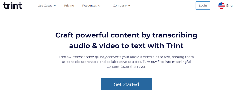 Trint podcast transcription services