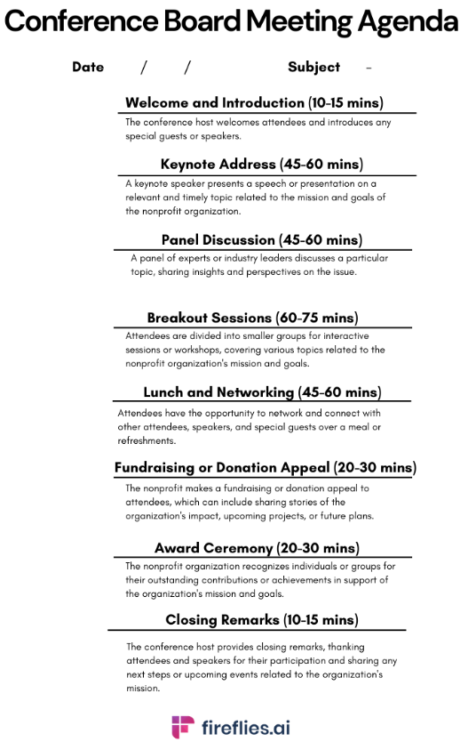 10 Free Nonprofit Board Meeting Agenda Templates