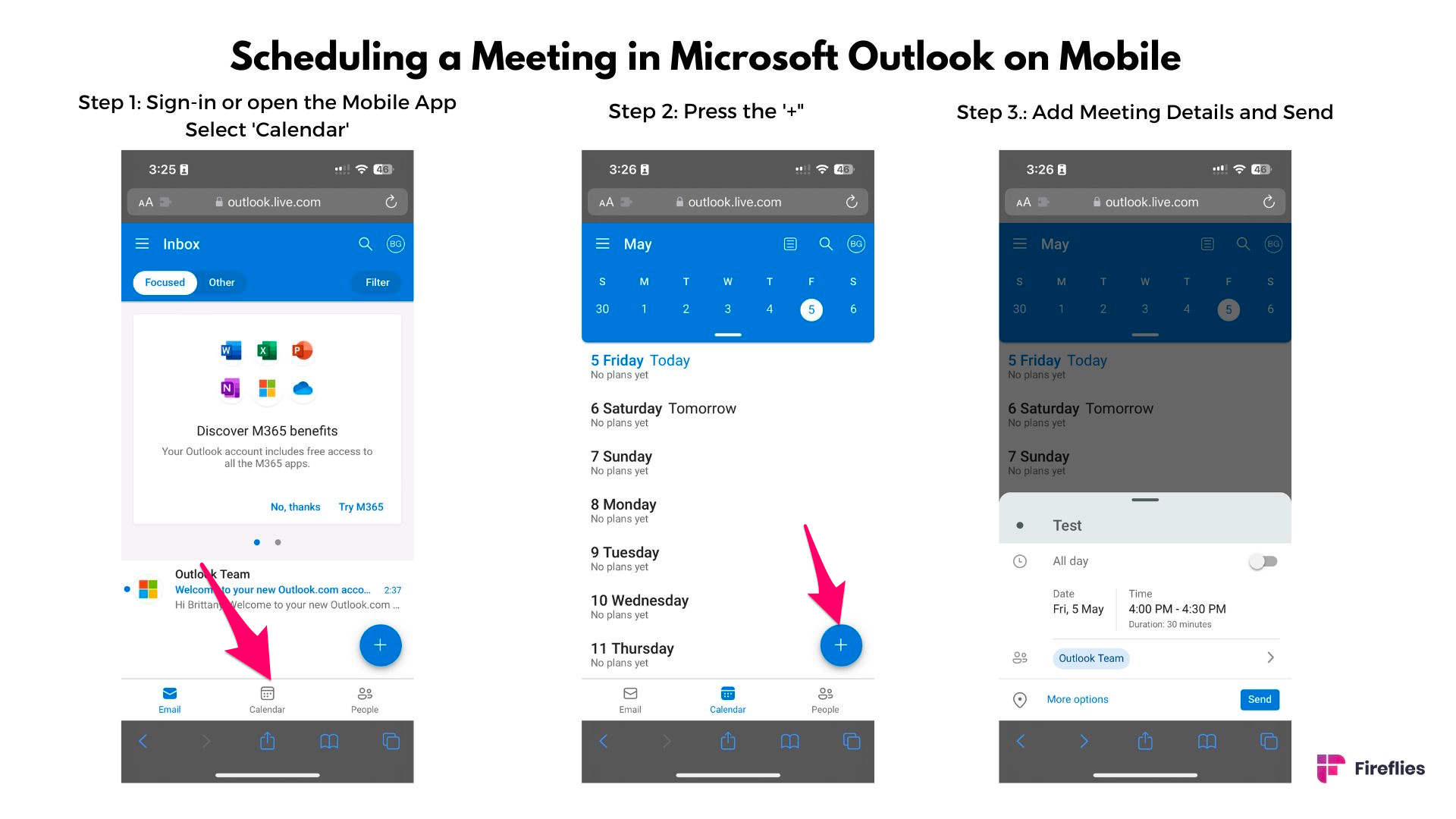 How to schedule meeting in outlook - New event on mobile