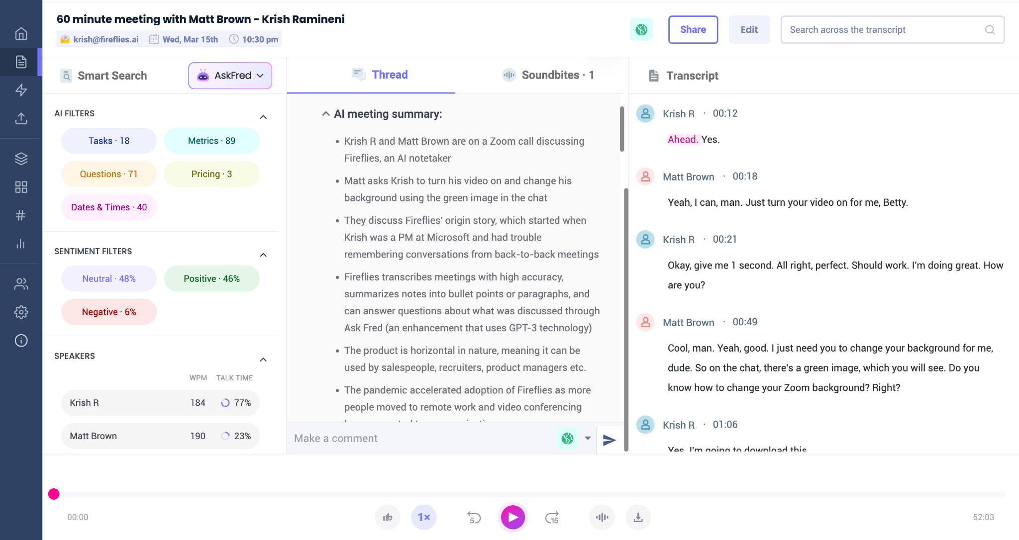 Why invite Fireflies to transcribe your meetings - Ai Super Summary