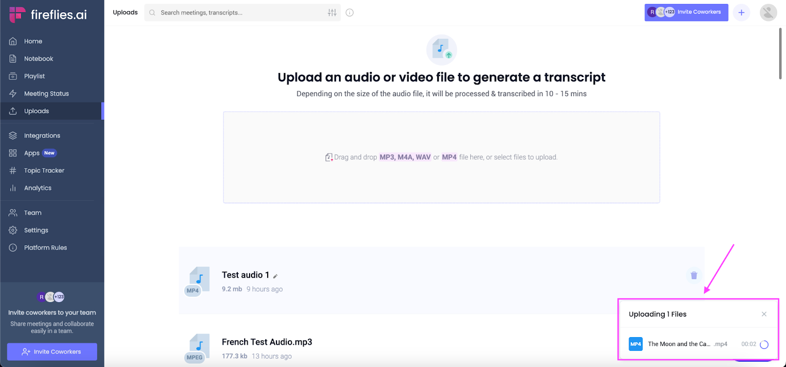 Transcribe French audio - Upload your file