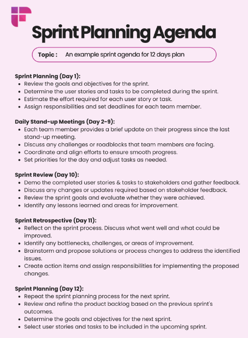  Sprint planning agenda template