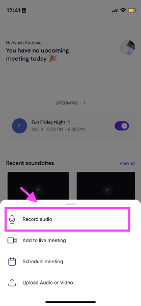 How to record audio on iPhone - Using Fireflies mobile app