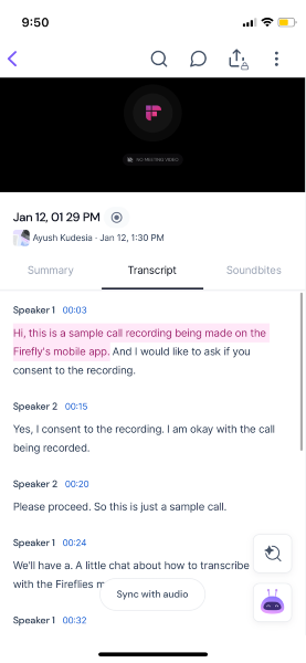 How to record audio on iPhone - Using Fireflies mobile app