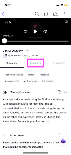 How to record audio on iPhone - Using Fireflies mobile app