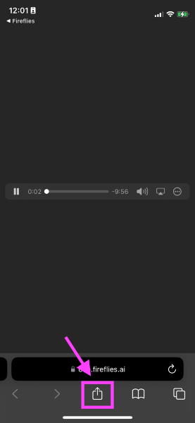 If you’re on iOS, tap the Share icon at the bottom