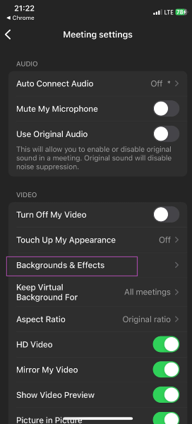 How to Blur the Background on Zoom before a meeting on phone