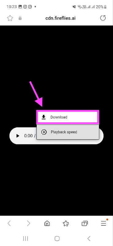 Convert Voice Memo to MP3 - Tap on the three-dot menu and select Download.