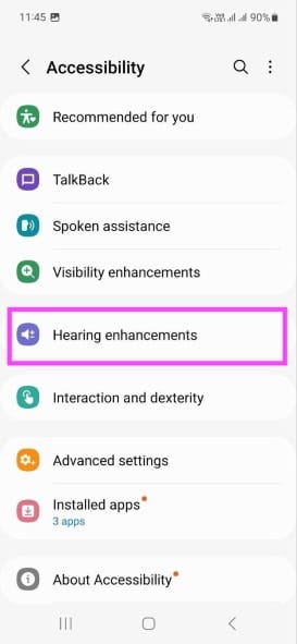 Turn off live captions - Via Android phone settings