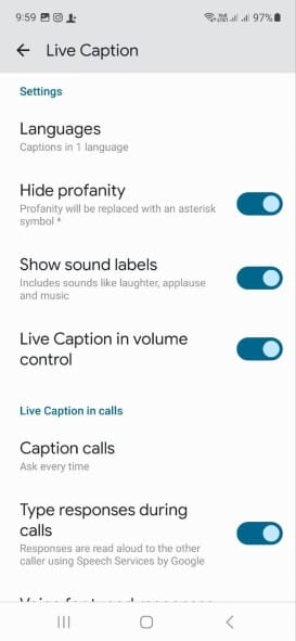 Turn off live captions - Customize live captions in Android