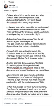 GPT 3 vs. 4 - GPT-4 explains climate exchange as Shakespeare