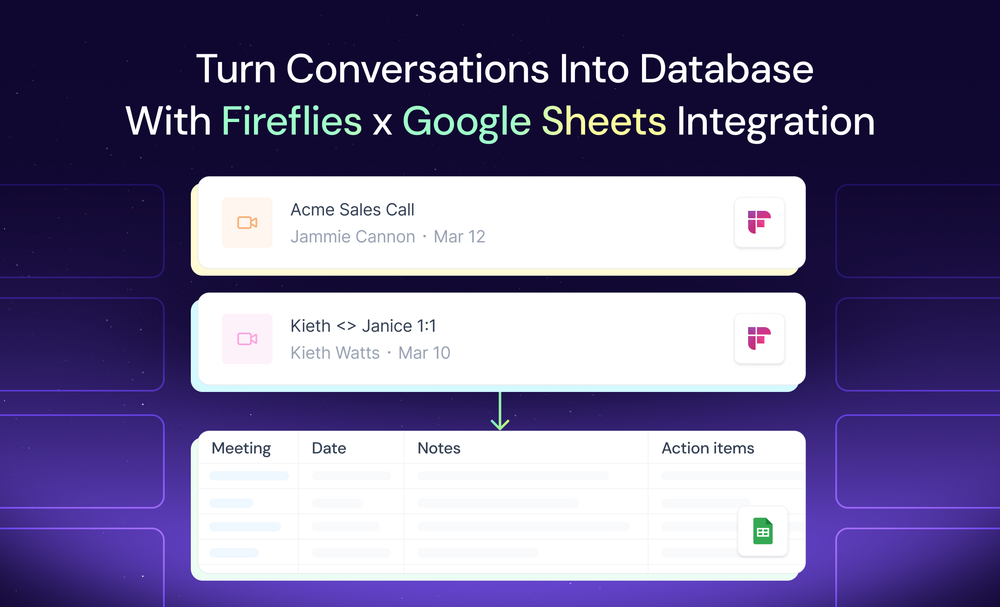Fireflies x Google Sheets: Meet Your Auto-Updating Meeting Tracker