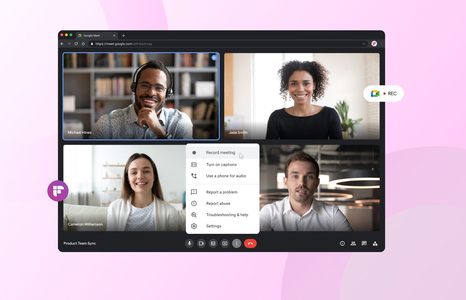 how to record presentation on google meet