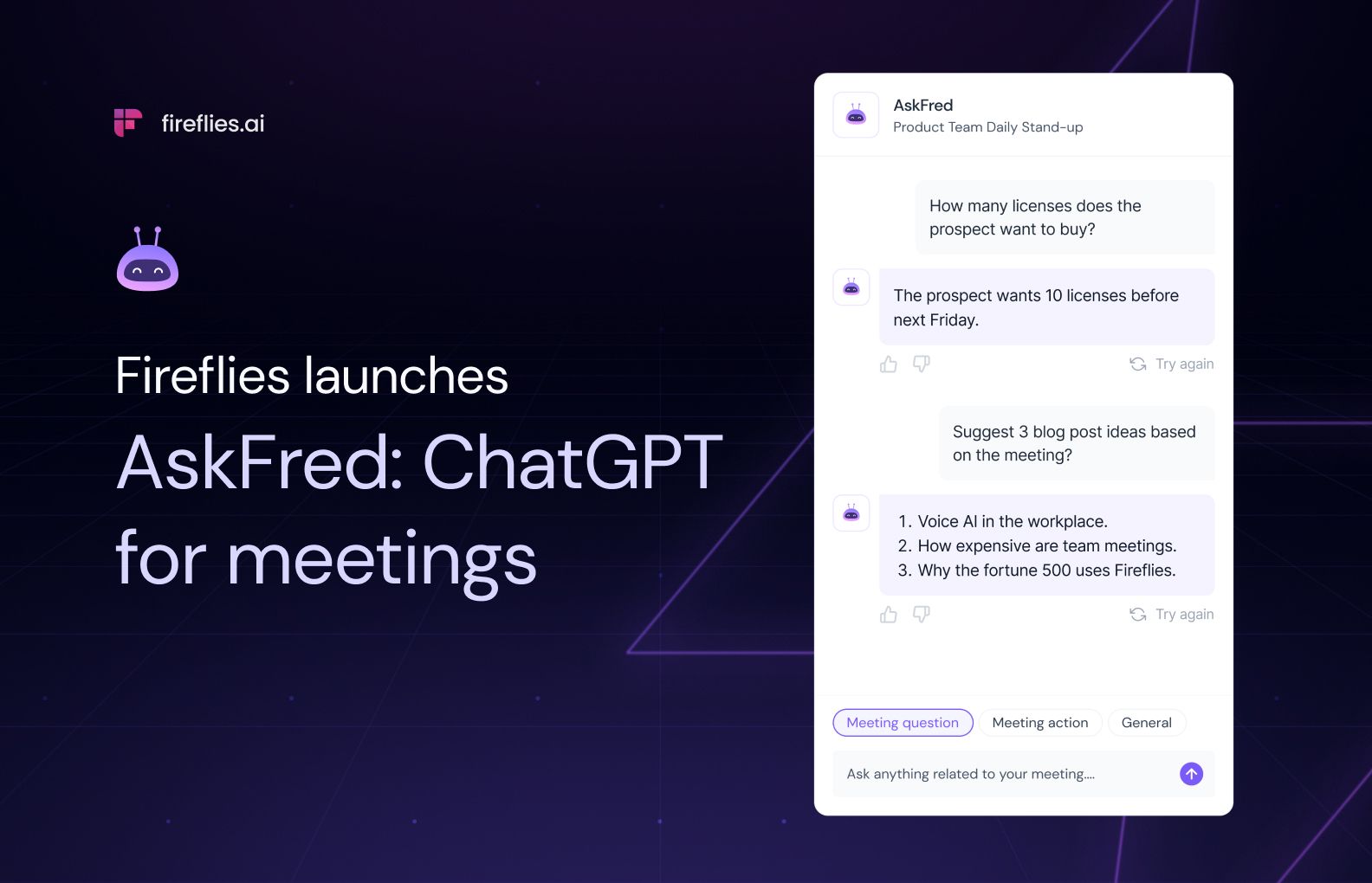 Fireflies Launches AskFred: ChatGPT For Meetings
