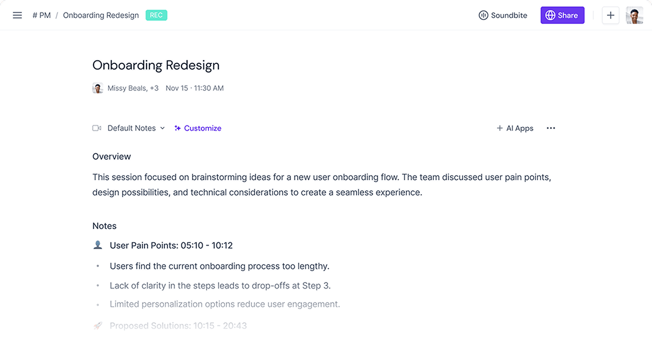 Project Sync Summaries